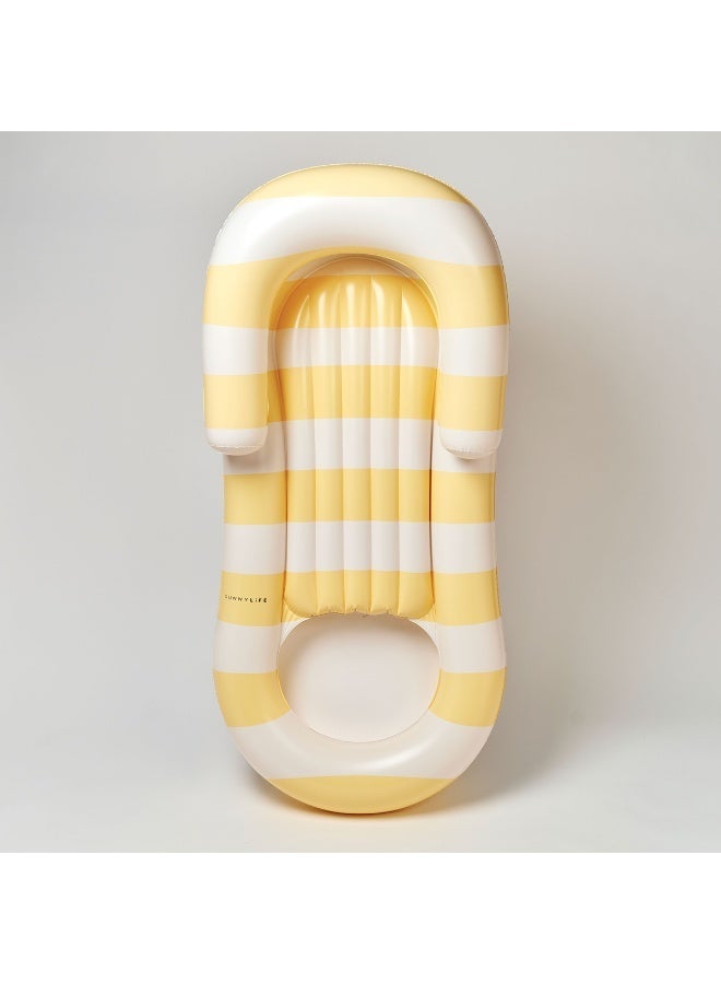 Sunnylife Laze & Lounge La Mer Limon Stripe – Kids and Family Inflatable Pool Float, Comfortable Lounger for Relaxing, Floating, and Summer Pool Fun - Image 2